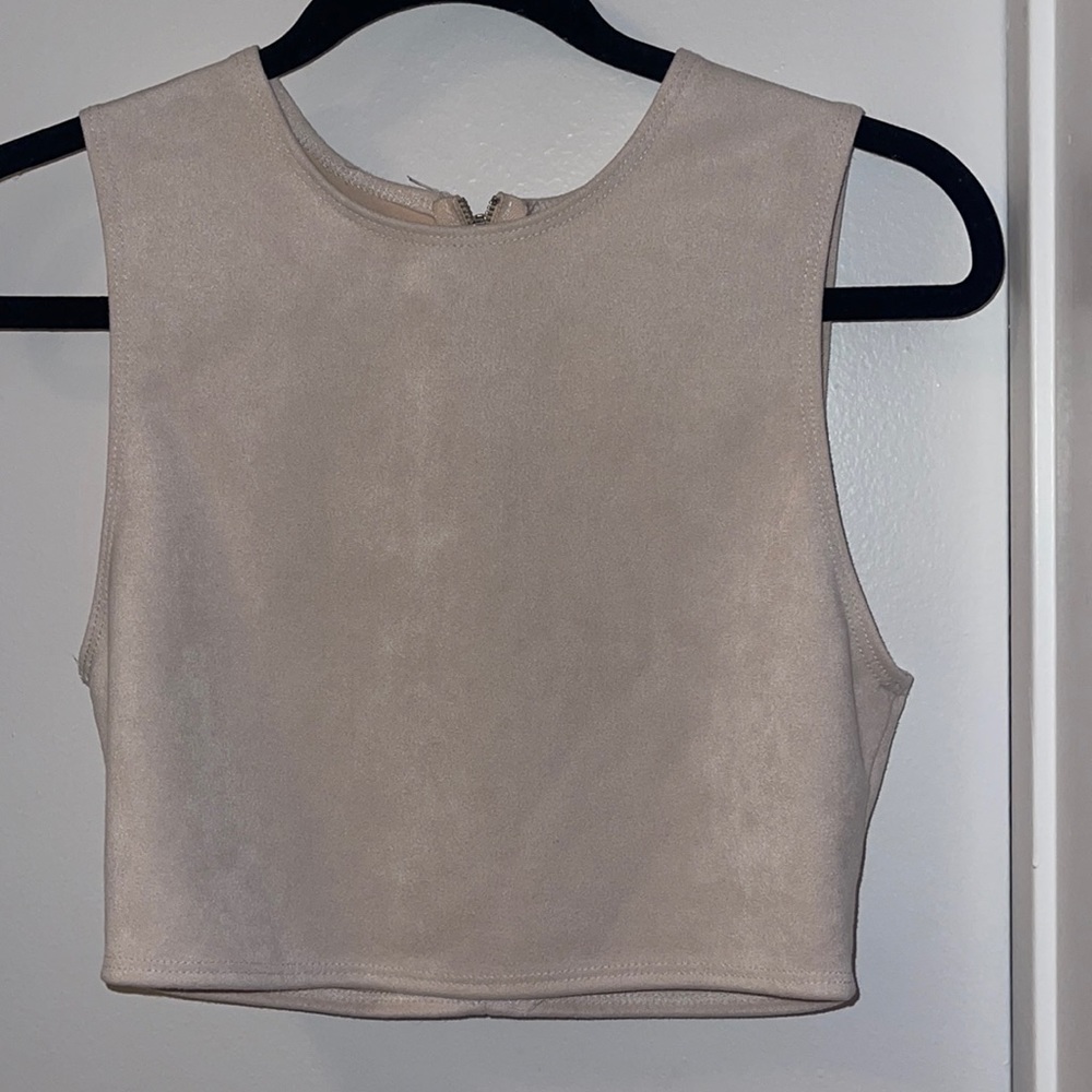 Suede light tan crop